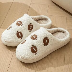 Brand New Unisex Fuzzy Football Slippers Size 7.5/8